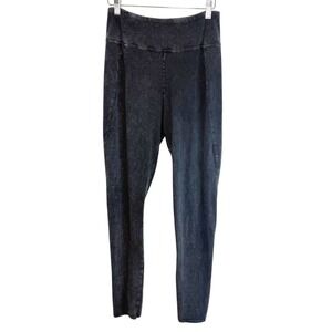 Saturday Sunday Anthropologie Leggings Gray Acid Wash High Rise Ankle Slit Small